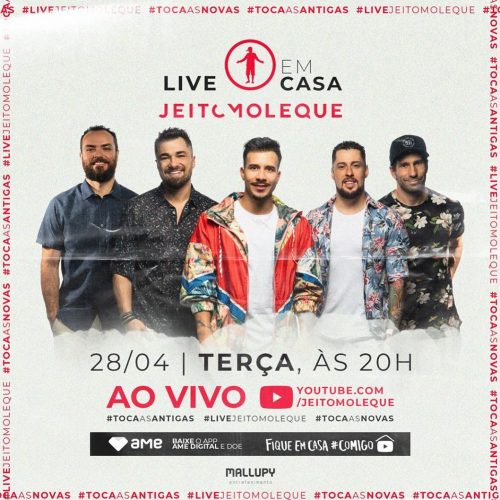 AO VIVO assista agora a live com o grupo Jeito Moleque, 28