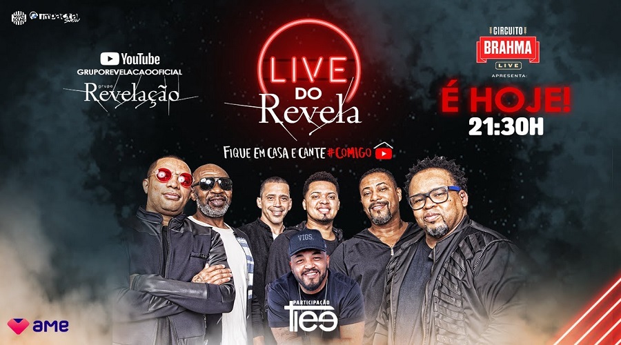 Daqui a pouco tem a live do Revela com a participação do Tiee. - Saiba tudo sobre o grupo Revelação em nosso site, como agenda de shows e lançamentos.